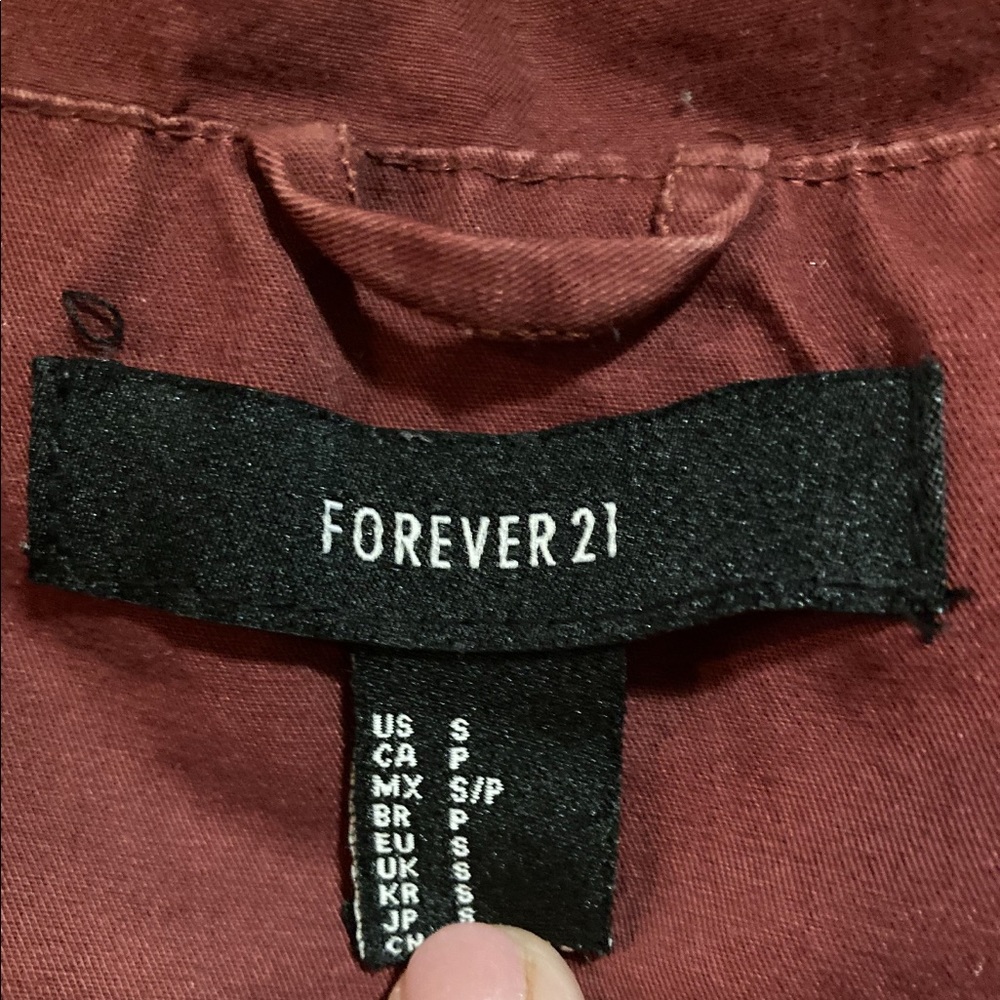 Maroon Long Hooded Utility Jacket - image 3